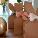 Boîte cadeau de Pâques en forme de lapin avec ruban pour biscuits artisanaux